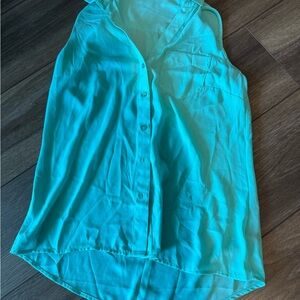 The Limited Blue Button Down Tank Top